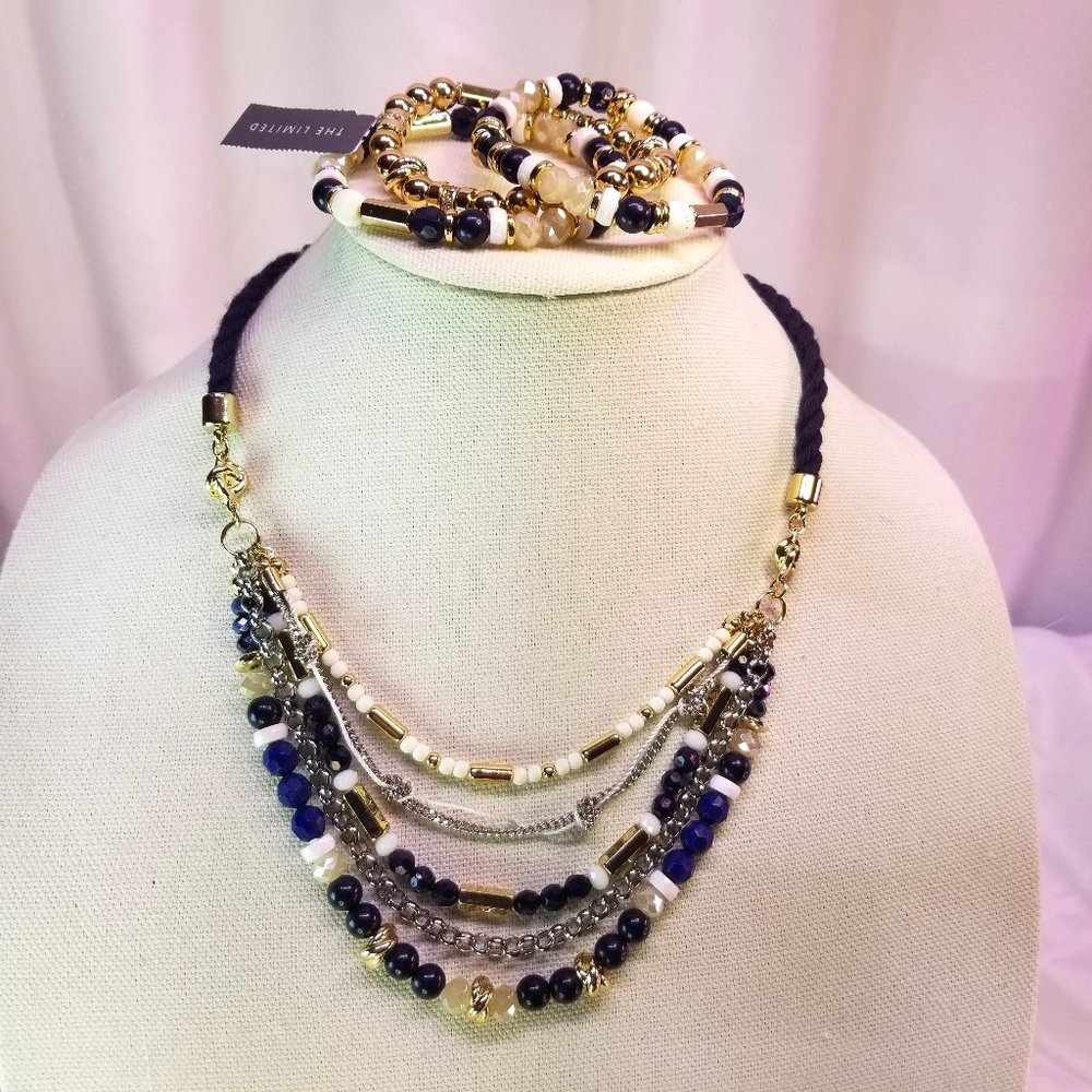 The Limited Fashion Necklace & Stretch Bracelet set